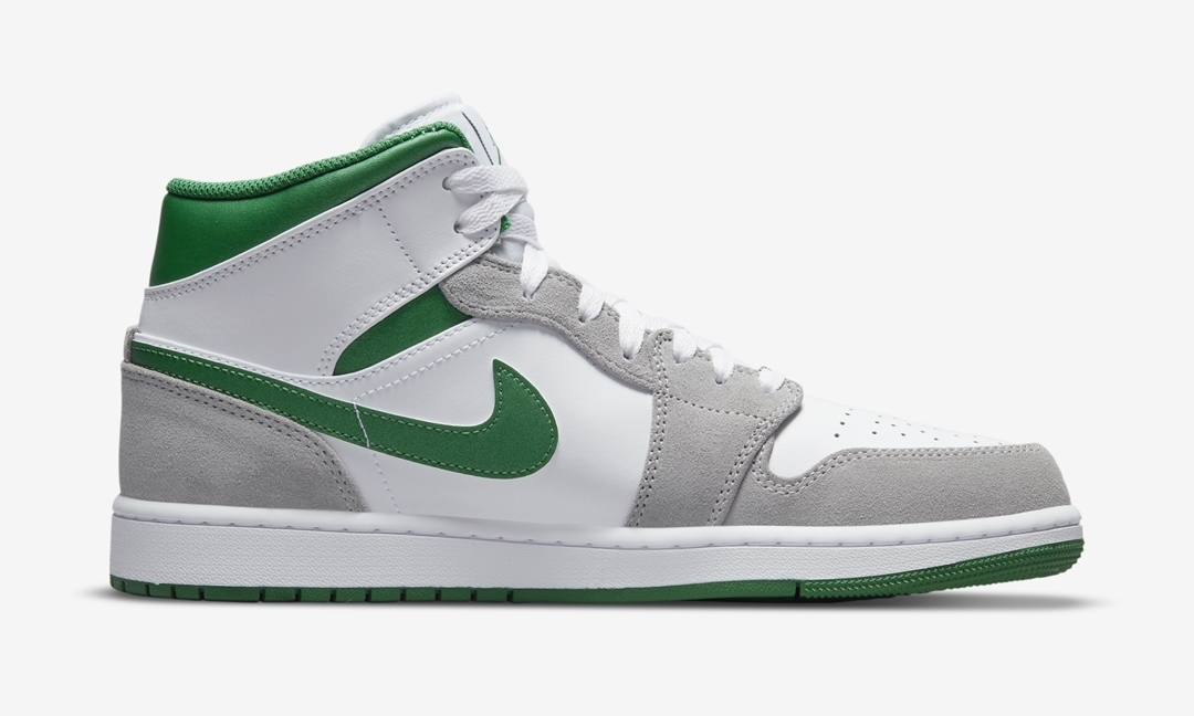 【国内 11/1 発売】ナイキ エア ジョーダン 1 ミッド “ホワイト/グレー/グリーン” (NIKE AIR JORDAN 1 MID “White/Grey/Green”) [DC7294-103]