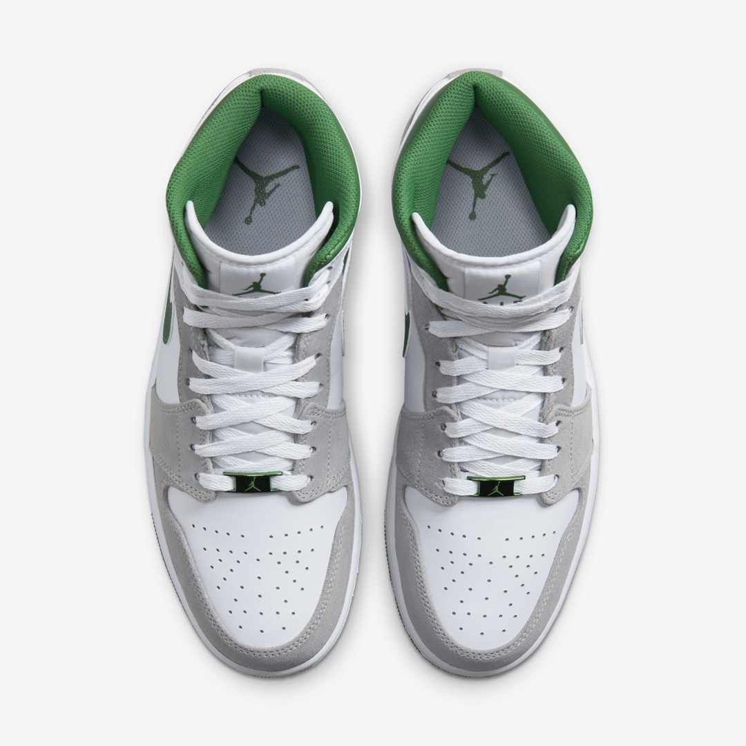 【国内 11/1 発売】ナイキ エア ジョーダン 1 ミッド “ホワイト/グレー/グリーン” (NIKE AIR JORDAN 1 MID “White/Grey/Green”) [DC7294-103]