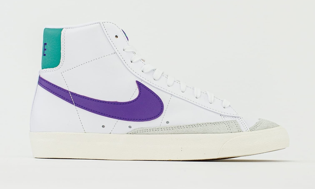 ナイキ ブレーザー ミッド 77 ビンテージ “ホワイト/コートパープル/グリーンノイズ” (NIKE BLAZER MID 77 VINTAGE “White/Court Purple/Green Noise”) [D01157-100]