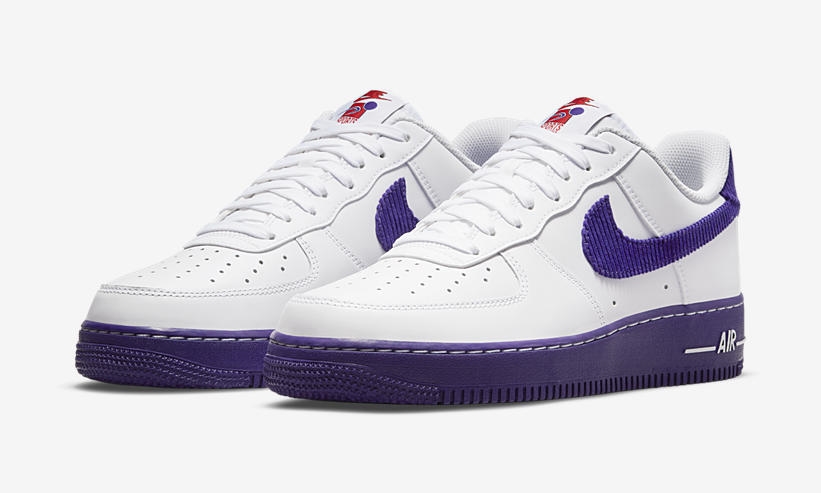 【国内 11/29 発売】ナイキ エア フォース 1 07 ロー “バスケットボール/ホワイト/パープル” (NIKE AIR FORCE 1 07 LOW EMB “Basketball/White/Purple”) [DB0264-100]