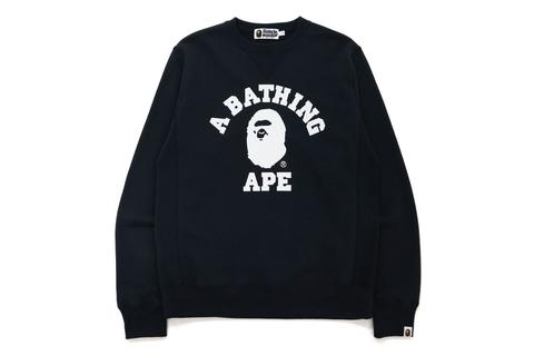 A BATHING APE からカレッジロゴがプリントされたクルーネックスウェット「BAPE COLLAGE CREWNECK」が8/28 発売 (ア ベイシング エイプ)