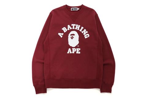 A BATHING APE からカレッジロゴがプリントされたクルーネックスウェット「BAPE COLLAGE CREWNECK」が8/28 発売 (ア ベイシング エイプ)