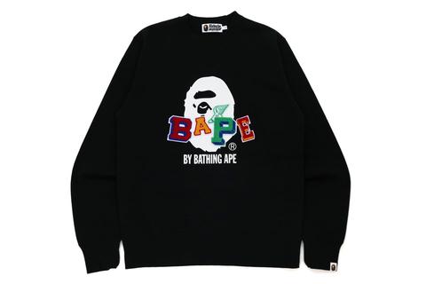 A BATHING APE からカラフルなワッペンのパッチワークが目を引くクルーネックスエット「BAPE PATCH CREWNECK」が8/28 発売 (ア ベイシング エイプ)