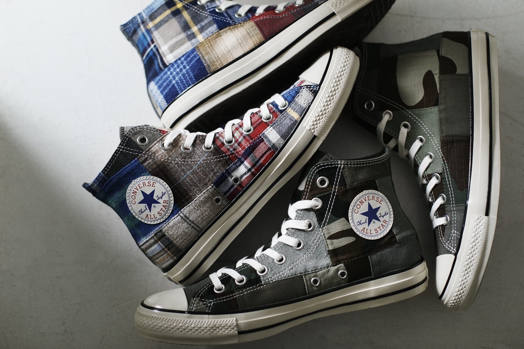 White atelier BY CONVERSE限定！CONVERSE ALL STAR US FURUGIPATCHWORK HIが9/18 発売 (コンバース オールスター 古着パッチワーク)