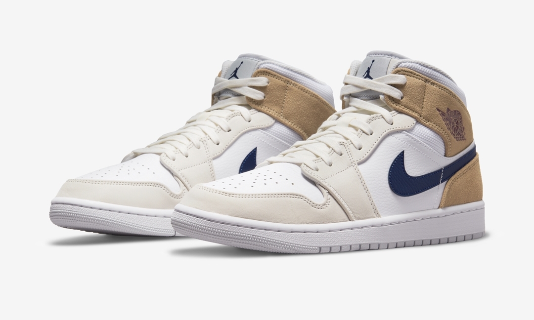 2021年 発売予定！ナイキ エア ジョーダン 1 ミッド “ホワイト/ブラウン/ネイビー” (NIKE AIR JORDAN 1 MID “White/Brown/Navy”) [DO6726-100]