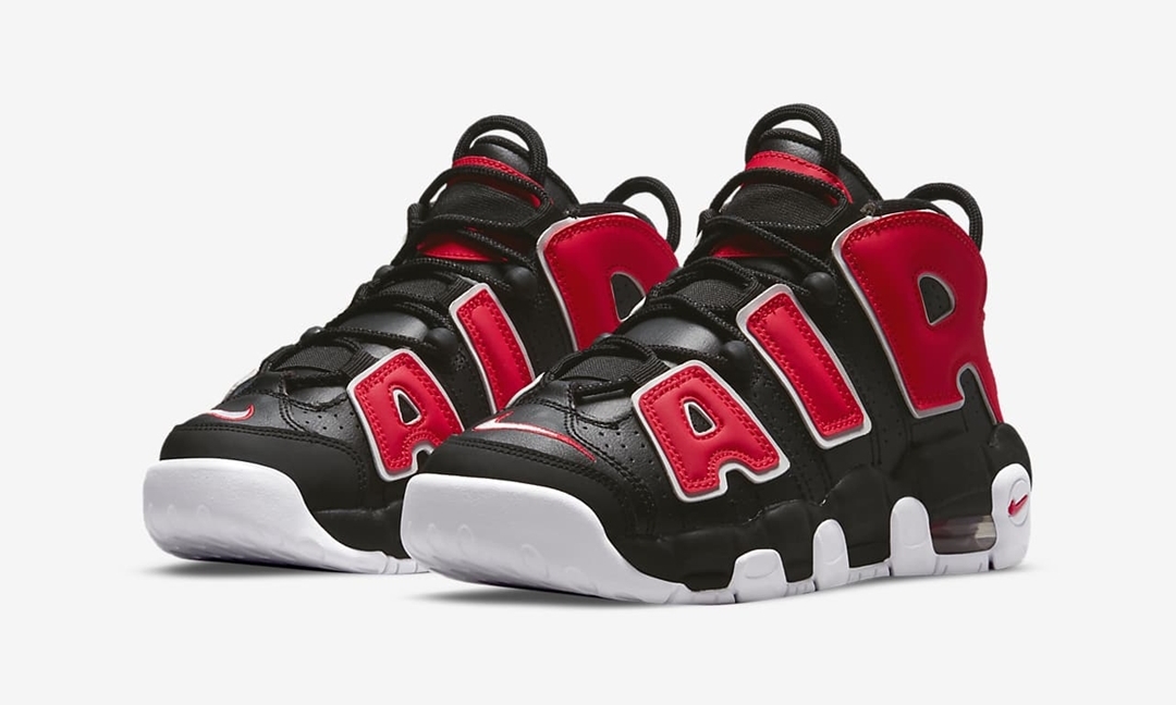 海外発売！ナイキ GS エア モア アップテンポ “ブラック/レッド” (NIKE GS AIR MORE UPTEMPO “Black/Red”) [DM3190-001]