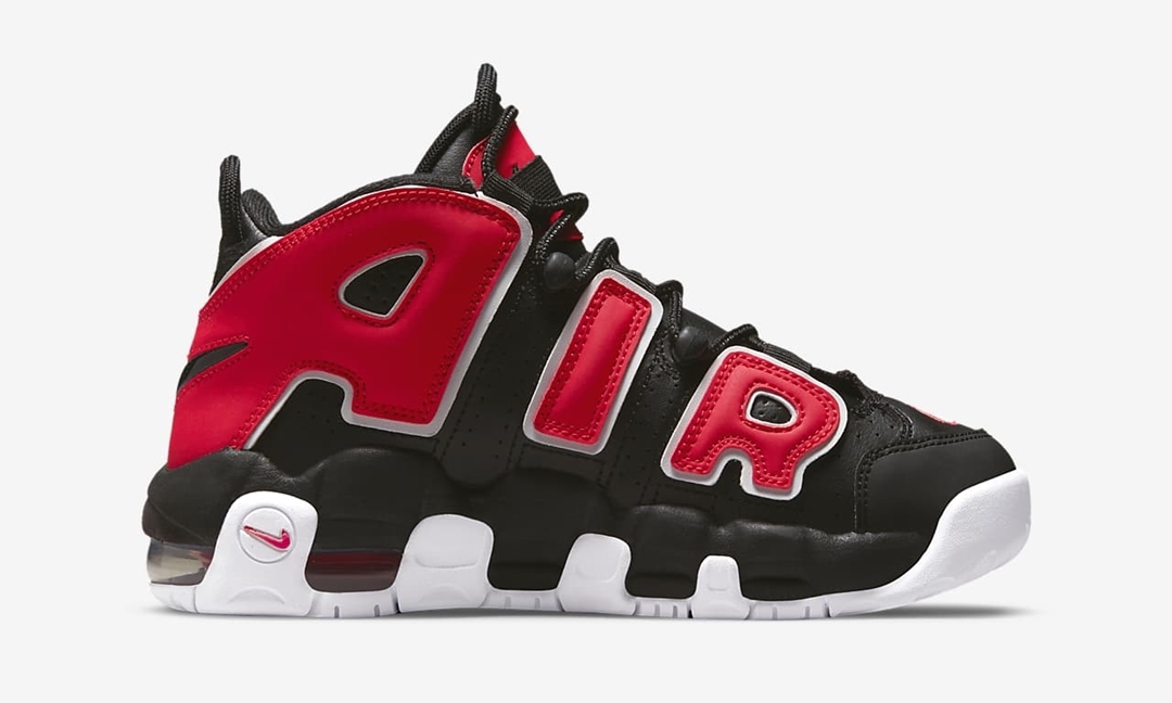 海外発売！ナイキ GS エア モア アップテンポ “ブラック/レッド” (NIKE GS AIR MORE UPTEMPO “Black/Red”) [DM3190-001]