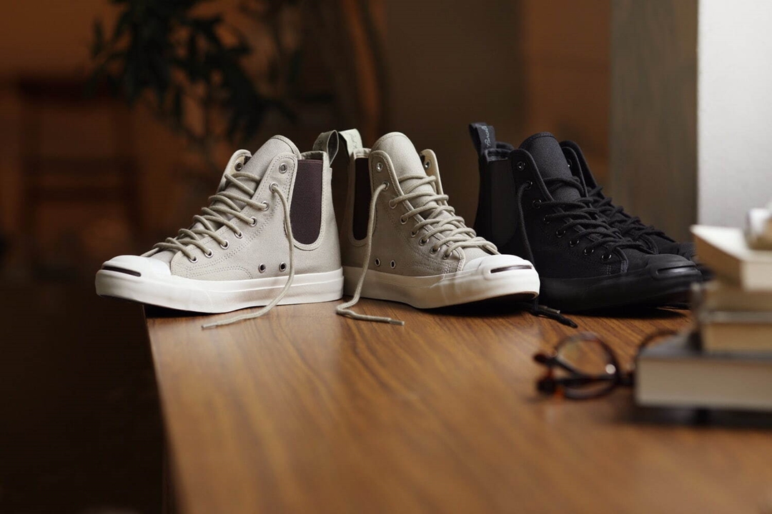 9/28 発売！サイドゴア仕様で脱ぎ履い CONVERSE JACK PURCELL SIDEGORE RH HI (コンバース ジャックパーセル サイドゴア RH HI)