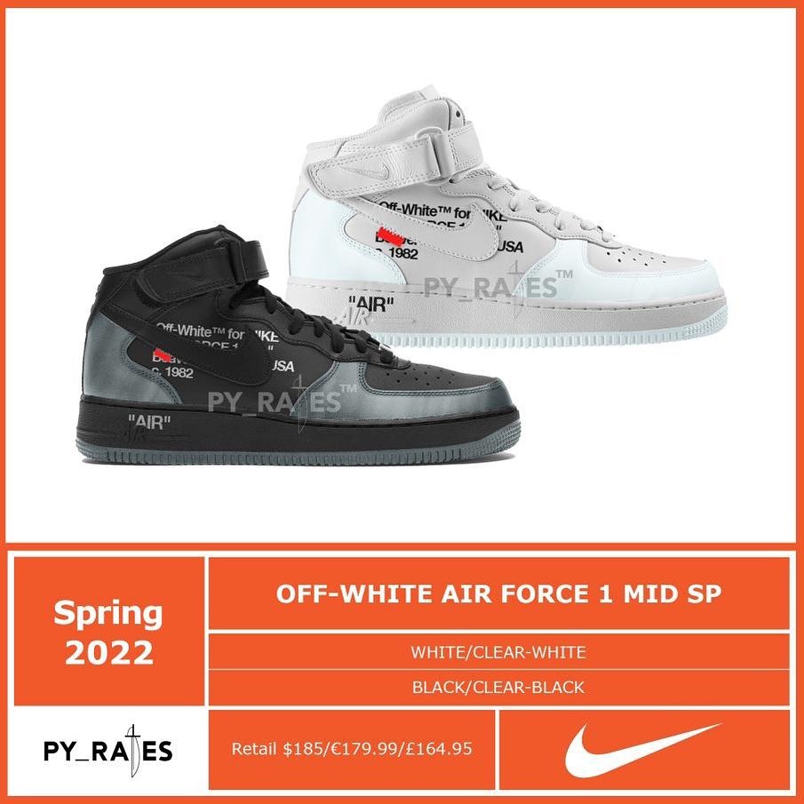 【国内 6/23 発売】OFF-WHITE x NIKE AIR FORCE 1 MID SP “Black/White” (オフホワイト ナイキ エア フォース 1 ミッド SP “ブラック/ホワイト”) [DO6290-001/DO6290-100]]