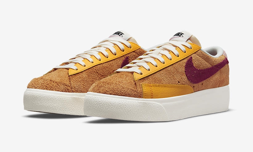 ナイキ ウィメンズ ブレーザー ロー プラットフォーム "サンセット/ラッシュマルーン" (NIKE WMNS BLAZER LOW PLATFORM "Sunset/Rush Maroon") [DO6721-700]