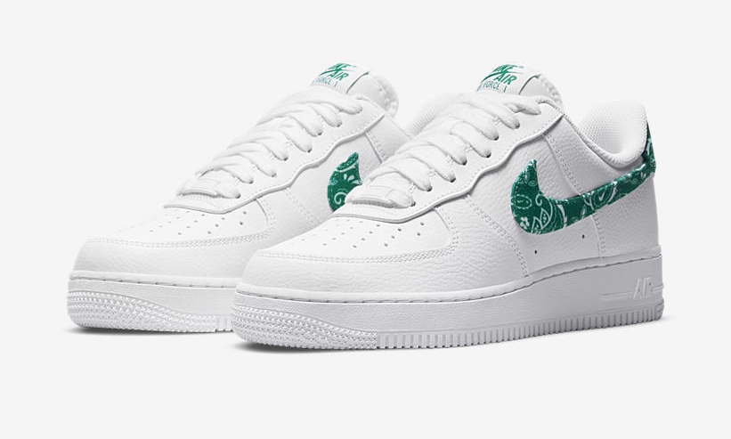 2021年 発売予定！ナイキ エアフォース 1 ロー "グリーンペイズリースウッシュ/ホワイト" (NIKE AIR FORCE 1 LOW "Green Paisley Swoosh/White") [DH4406-102]