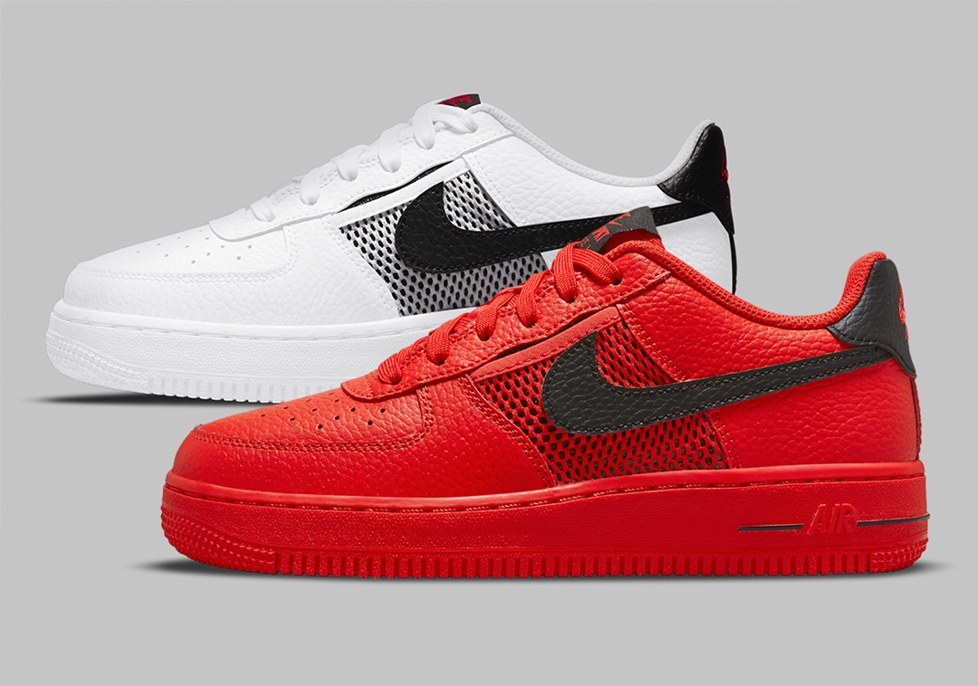 2021年 発売予定！ナイキ GS エア フォース 1 ロー "メッシュポケット/ホワイト/レッド" (NIKE GS AIR FORE 1 LOW "Mesh Pocket/White/Red") [DH9596-100/DH9596-600]