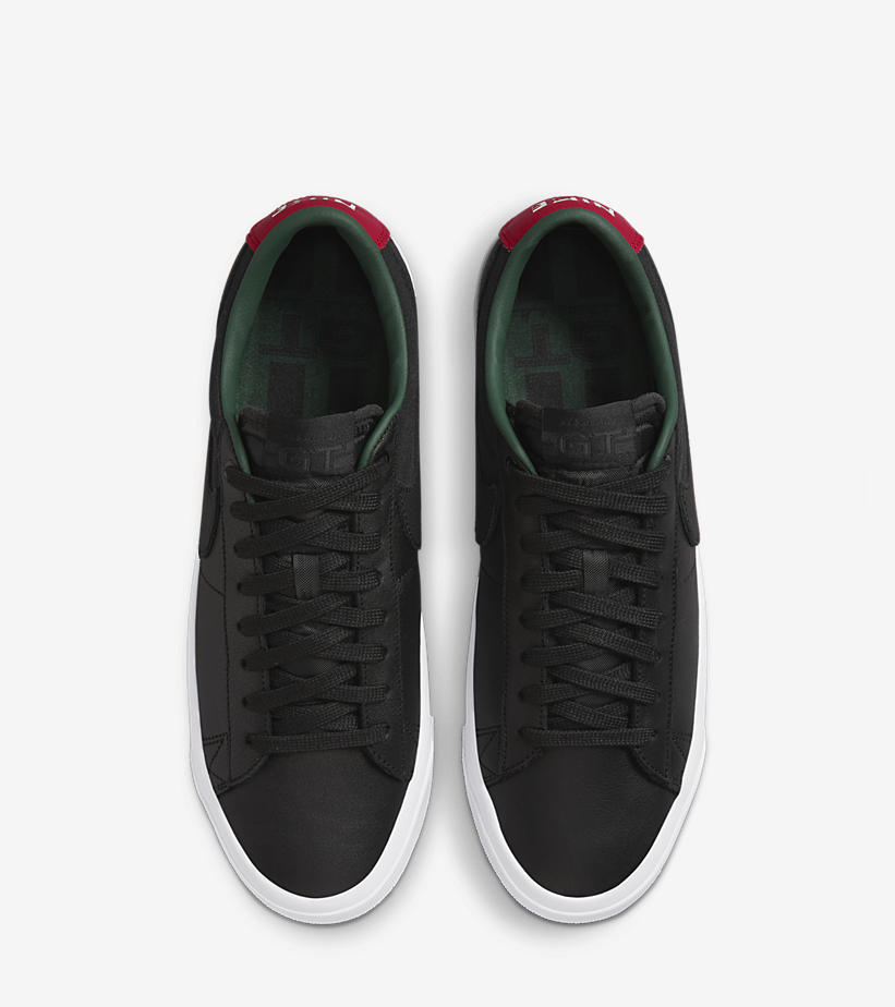 ナイキ SB ズーム ブレーザー ロー プロ GT “ブラック/レッド/グリーン” (NIKE SB ZOOM BLAZER LOW PRO GT “Black/Red/Green”) [DN2443-001]