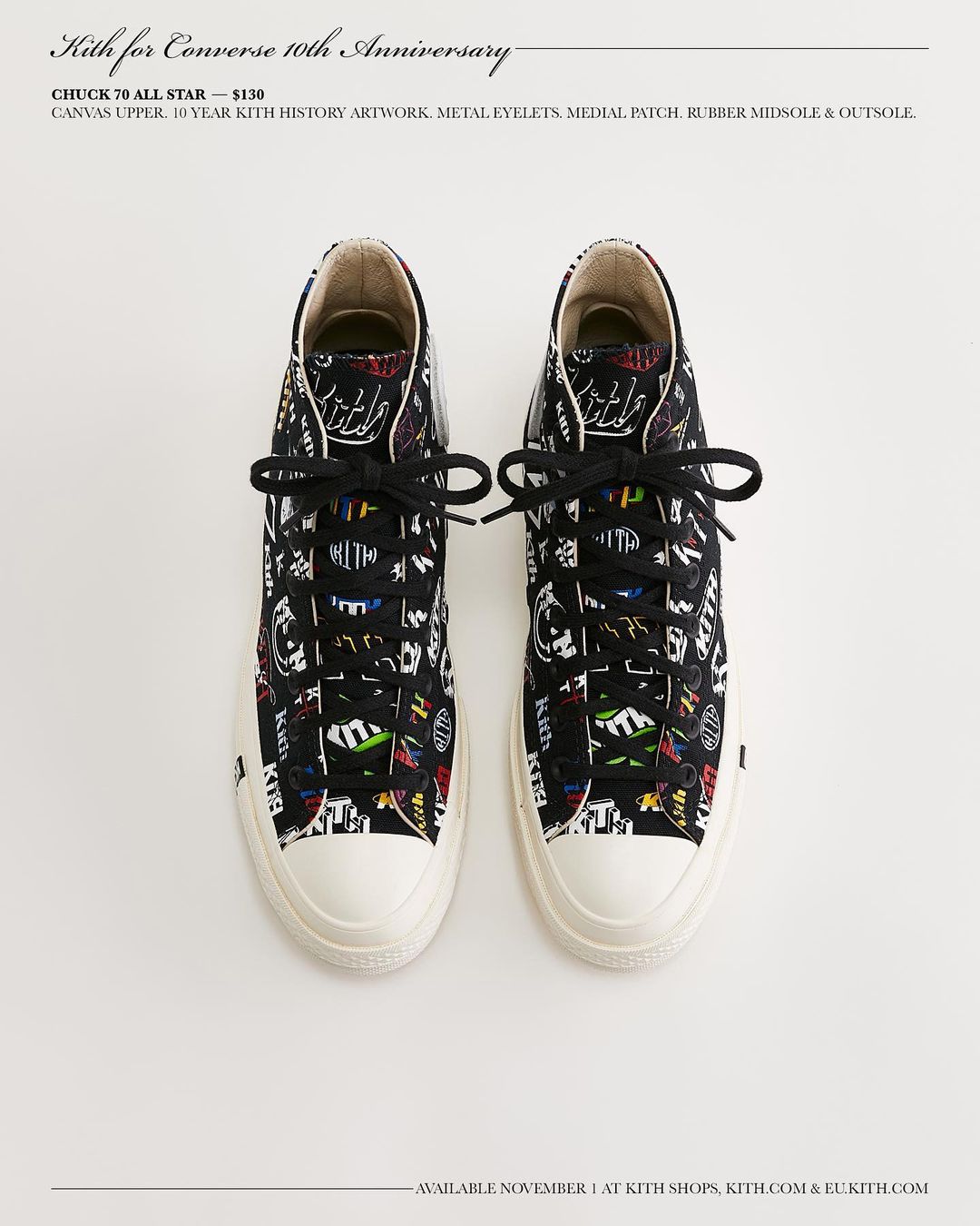 11/1 発売！KITH 10th × CONVERSE CHUCK TAYLOR (キス コンバース チャック・テイラー)