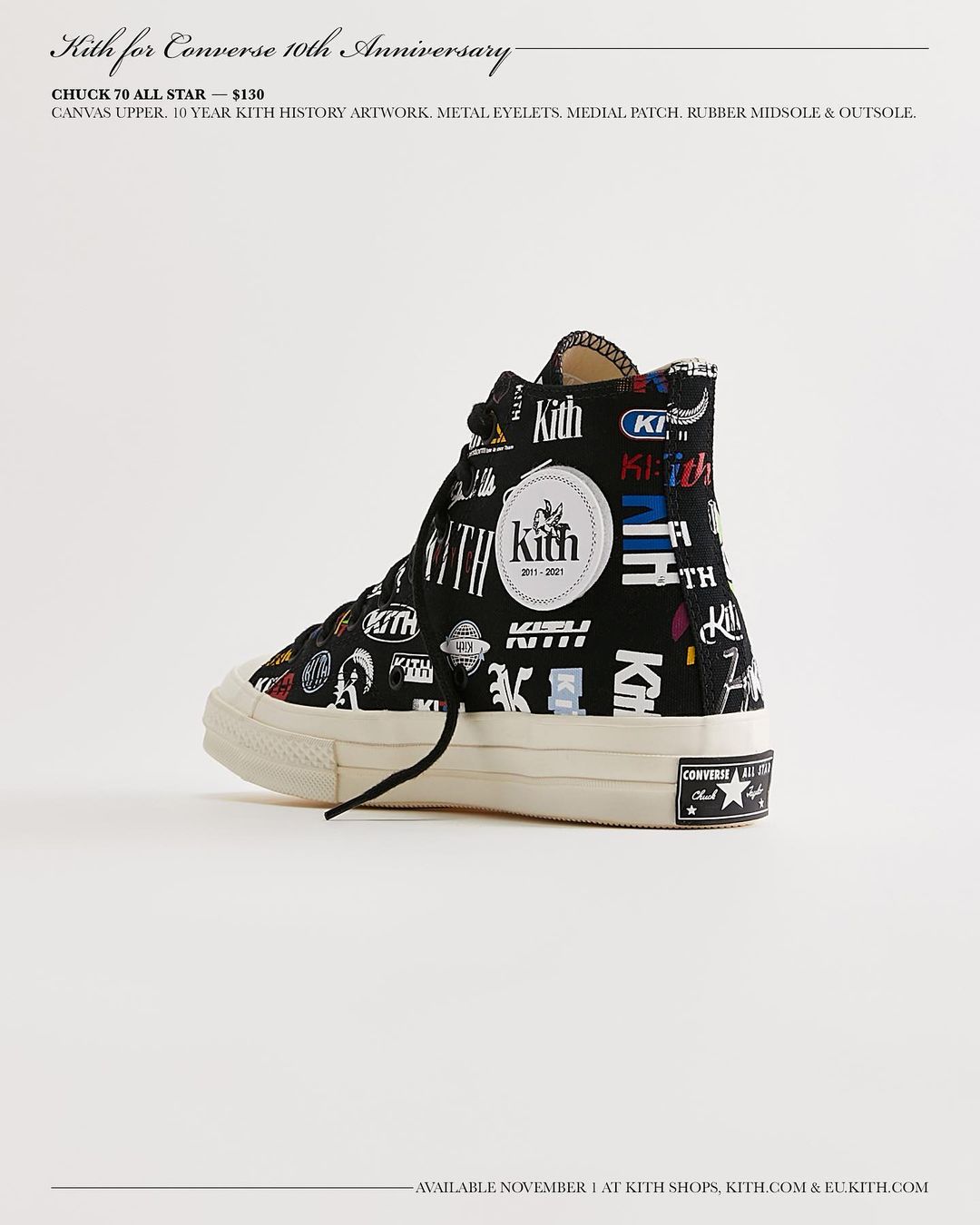 11/1 発売！KITH 10th × CONVERSE CHUCK TAYLOR (キス コンバース チャック・テイラー)