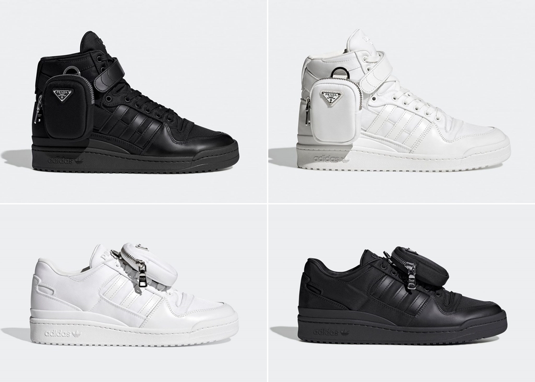 海外 1/13 発売予定！PRADA x adidas Originals FORUM LOW/HIGH "Re-Nylon/White/Black" (プラダ アディダス オリジナルス フォーラム ロー/ハイ) [GY7040/GY7041/GY7042/GY7043]