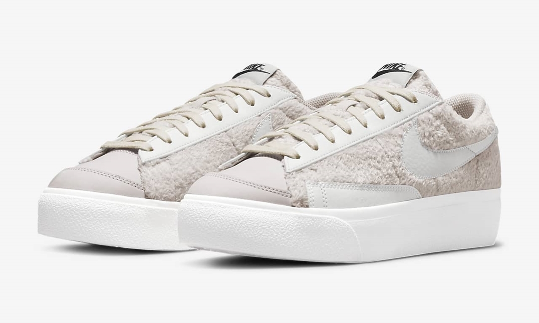 ナイキ ウィメンズ ブレーザー ロー プラットフォーム "ライトボーン/ブラック" (NIKE WMNS BLAZER LOW PLATFORM "Light Bone/Black") [DO6715-001]