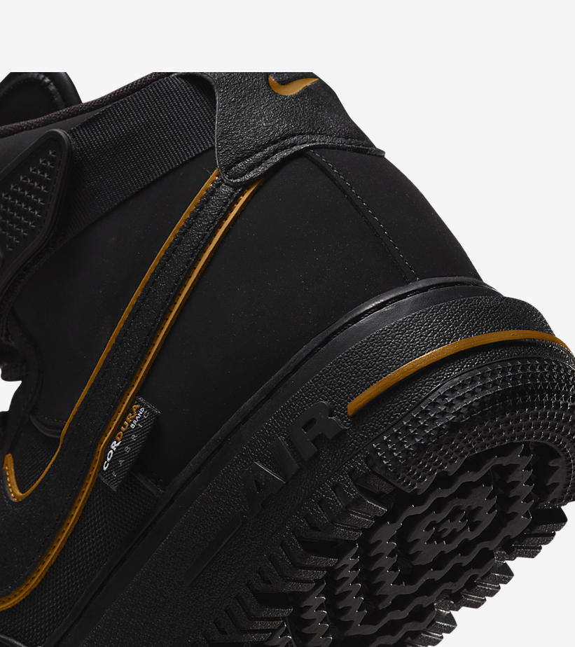 2021年 発売予定！ナイキ エア フォース 1 ブーツ “コーデュラ/ブラック/メタリックゴールド” (NIKE AIR FORCE 1 BOOT “CORDURA/Black/University Gold”) [DO6702-001]