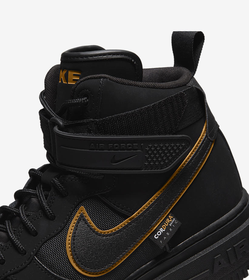 2021年 発売予定！ナイキ エア フォース 1 ブーツ “コーデュラ/ブラック/メタリックゴールド” (NIKE AIR FORCE 1 BOOT “CORDURA/Black/University Gold”) [DO6702-001]