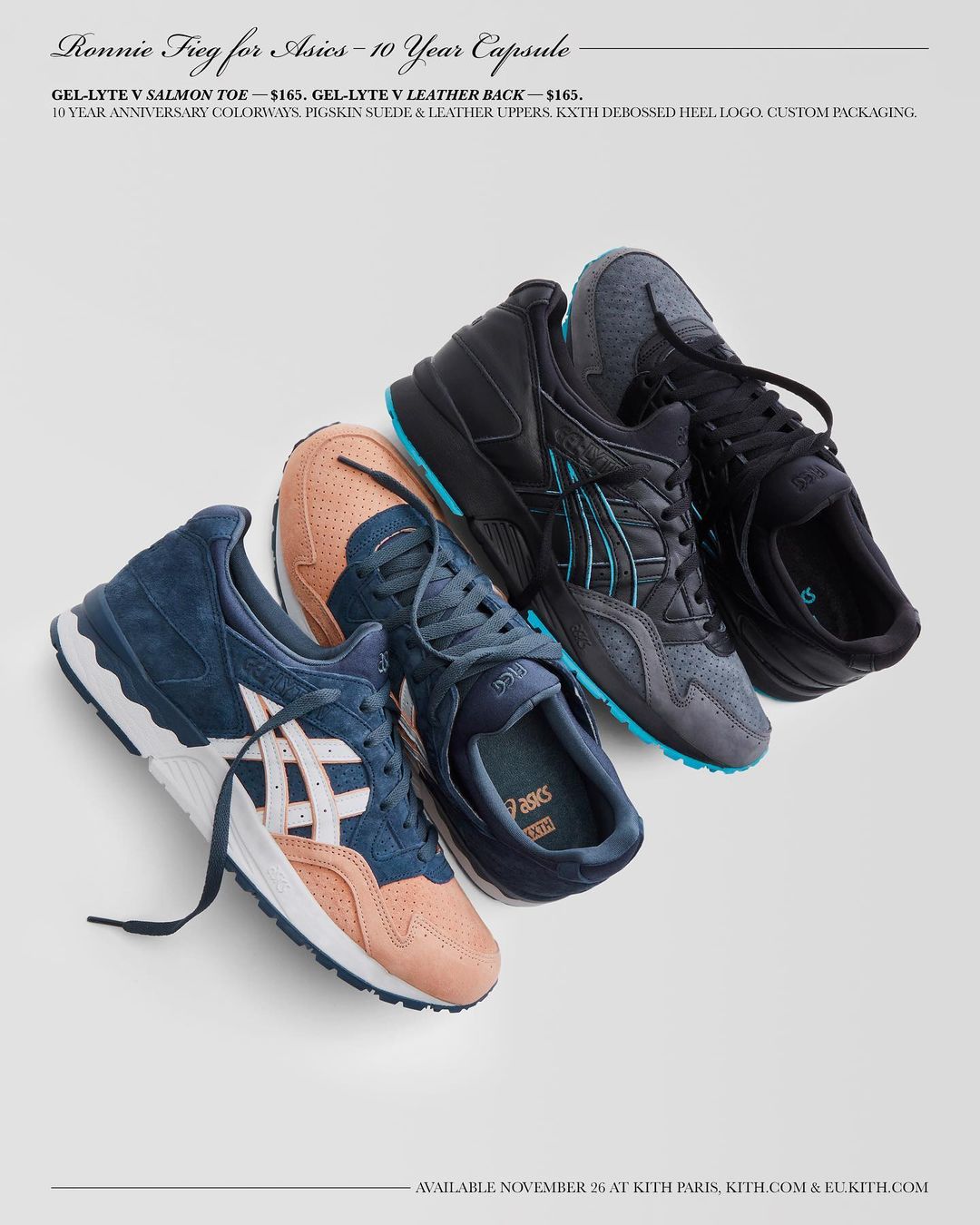 11/26 発売予定！KITH 10th × ASICS GEL-LYTE 5 “Salmon Toe/Leather Back” (キス アシックス ゲルライト 5 “サーモン トゥ/レザーバック”)