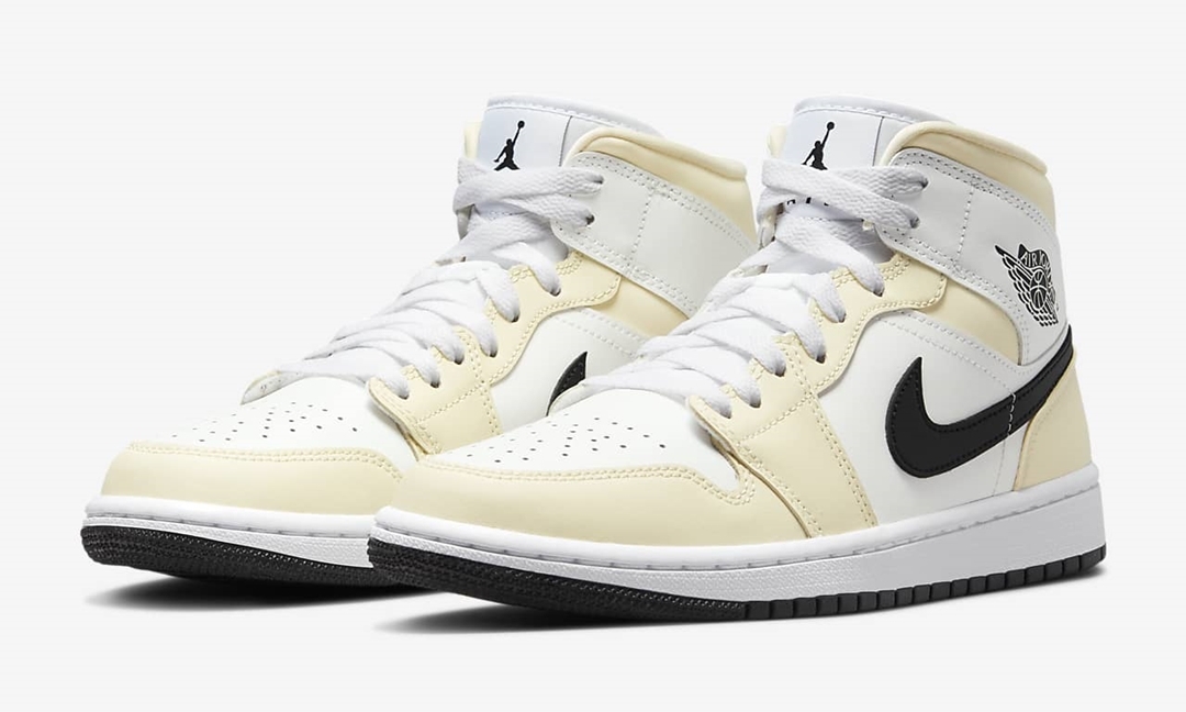 【国内 3/18 発売】ナイキ ウィメンズ エア ジョーダン 1 ミッド “ココナッツミルク” (NIKE WMNS AIR JORDAN 1 MID “Coconut Milk/Summit White”) [BQ6472-121]