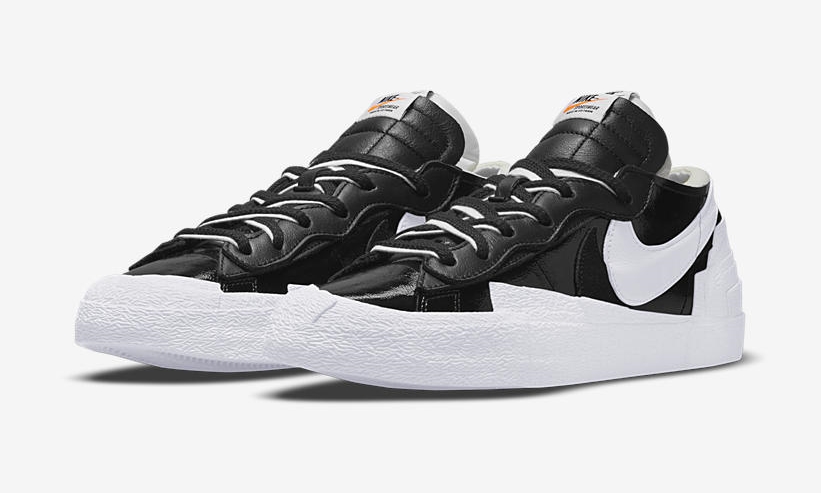 2022年 発売予定！sacai x NIKE BLAZER LOW PATENT “Black/White” (サカイ ナイキ ブレーザー ロー パテント) [DM6443-001/DM6443-100]