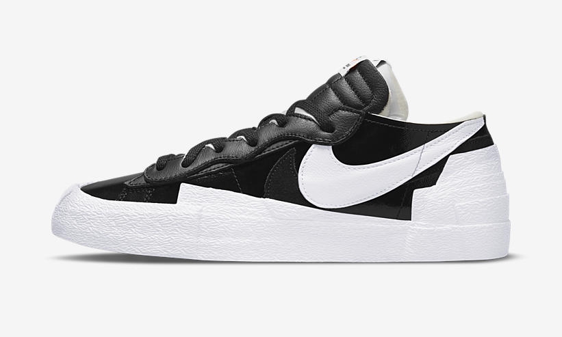 【国内 3/31 発売】sacai x NIKE BLAZER LOW PATENT “Black/White” (サカイ ナイキ ブレーザー ロー パテント) [DM6443-001/DM6443-100]