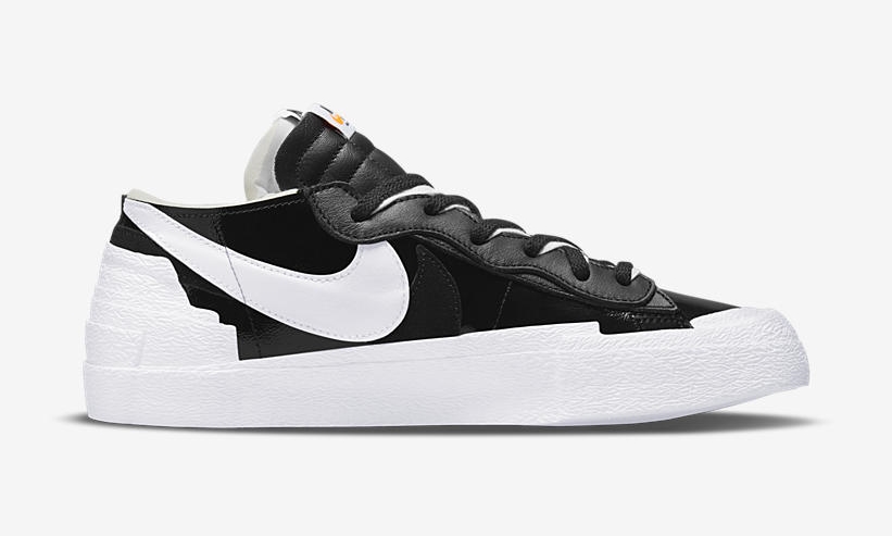 【国内 3/31 発売】sacai x NIKE BLAZER LOW PATENT “Black/White” (サカイ ナイキ ブレーザー ロー パテント) [DM6443-001/DM6443-100]