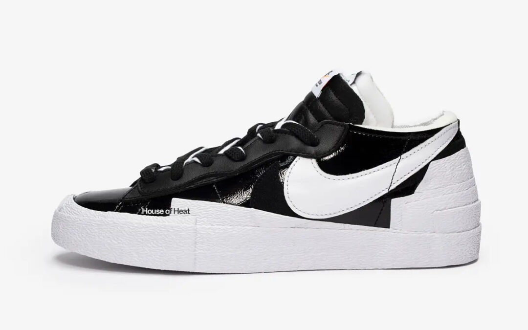 【国内 3/31 発売】sacai x NIKE BLAZER LOW PATENT “Black/White” (サカイ ナイキ ブレーザー ロー パテント) [DM6443-001/DM6443-100]