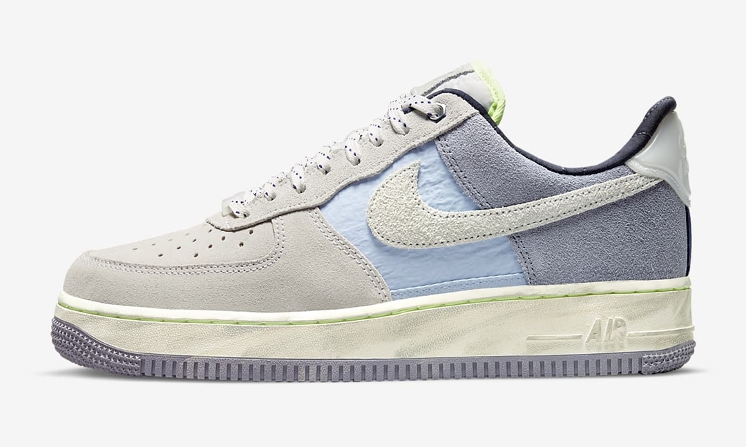 ナイキ ウィメンズ エア フォース 1 07 ロー LX “マウンテンホワイト/グレースレートブルー” (NIKE WMNS AIR FORCE 1 07 LOW LX “Mountain White/Grey Slate Blue”) [DO2339-114]