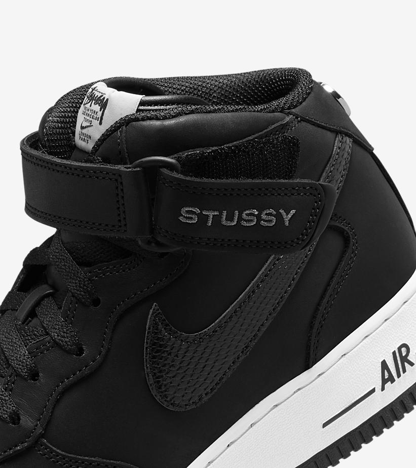 【国内 5/14、5/19 発売】ステューシー × ナイキ エア フォース 1 ミッド (STUSSY NIKE AIR FORCE 1 MID) [DJ7840-001/DJ7840-002/DN4158-002/DN4160-002]