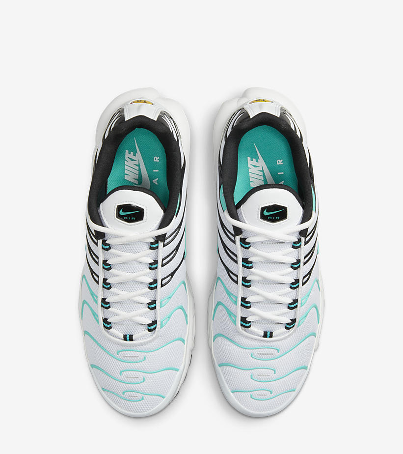 国内 atmos 限定！ナイキ エア マックス プラス “ホワイト/ハイパージェイド/ブラック” (NIKE AIR MAX PLUS “White/Hyper Jade/Black”) [DH4776-001]