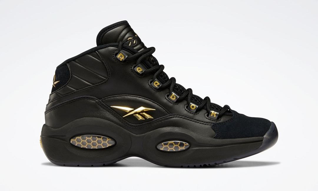 【国内 2/18 発売】REEBOK QUESTION MID “Black/Metallic Gold” (リーボック クエスチョン ミッド “ブラック/メタリックゴールド”) [H01308]