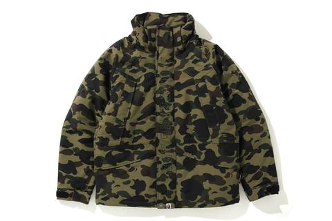 A BATHING APEから1ST CAMOとシャークモチーフを組み合わせたフーディとダウンジャケット「1ST CAMO SHARK COLLECTION」が12/10、12/11 発売 (ア ベイシング エイプ)