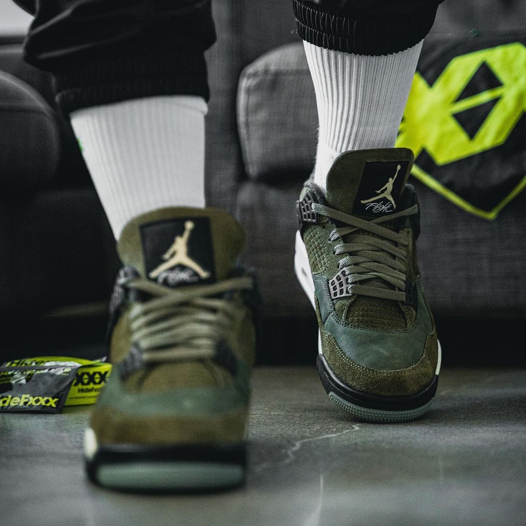 【国内 11/22、12/2 発売】ナイキ エア ジョーダン 4 レトロ SE クラフト “オリーブキャンバス” (NIKE AIR JORDAN 4 RETRO SE CRAFT “Olive Canvas”) [FB9927-200]