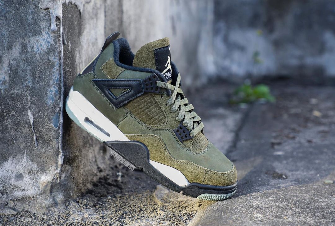 【国内 11/22、12/2 発売】ナイキ エア ジョーダン 4 レトロ SE クラフト “オリーブキャンバス” (NIKE AIR JORDAN 4 RETRO SE CRAFT “Olive Canvas”) [FB9927-200]