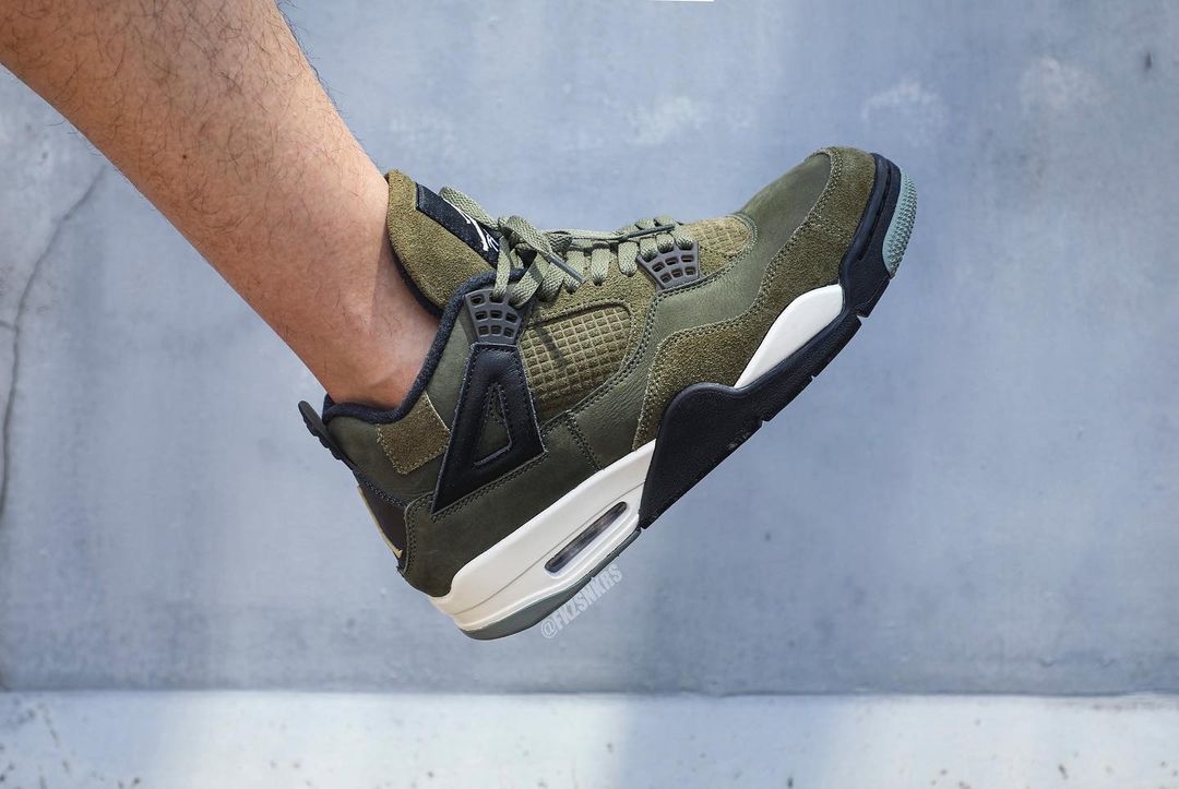 【国内 11/22、12/2 発売】ナイキ エア ジョーダン 4 レトロ SE クラフト “オリーブキャンバス” (NIKE AIR JORDAN 4 RETRO SE CRAFT “Olive Canvas”) [FB9927-200]