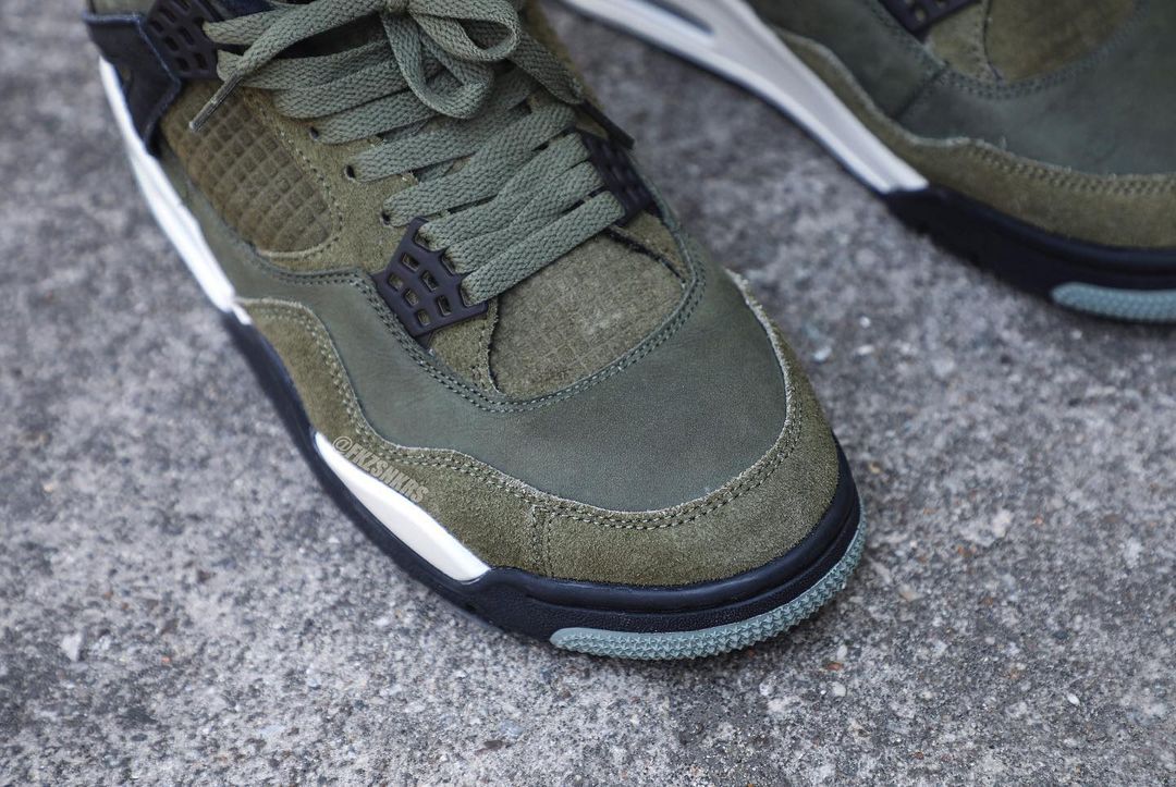 【国内 11/22、12/2 発売】ナイキ エア ジョーダン 4 レトロ SE クラフト “オリーブキャンバス” (NIKE AIR JORDAN 4 RETRO SE CRAFT “Olive Canvas”) [FB9927-200]