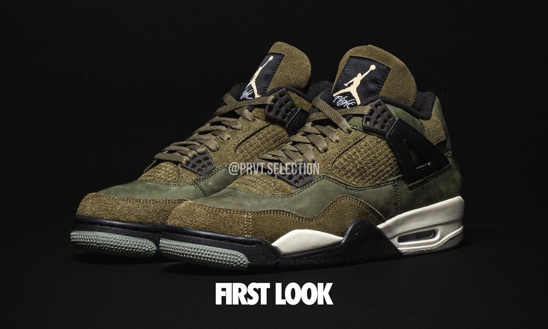 【国内 11/22、12/2 発売】ナイキ エア ジョーダン 4 レトロ SE クラフト “オリーブキャンバス” (NIKE AIR JORDAN 4 RETRO SE CRAFT “Olive Canvas”) [FB9927-200]