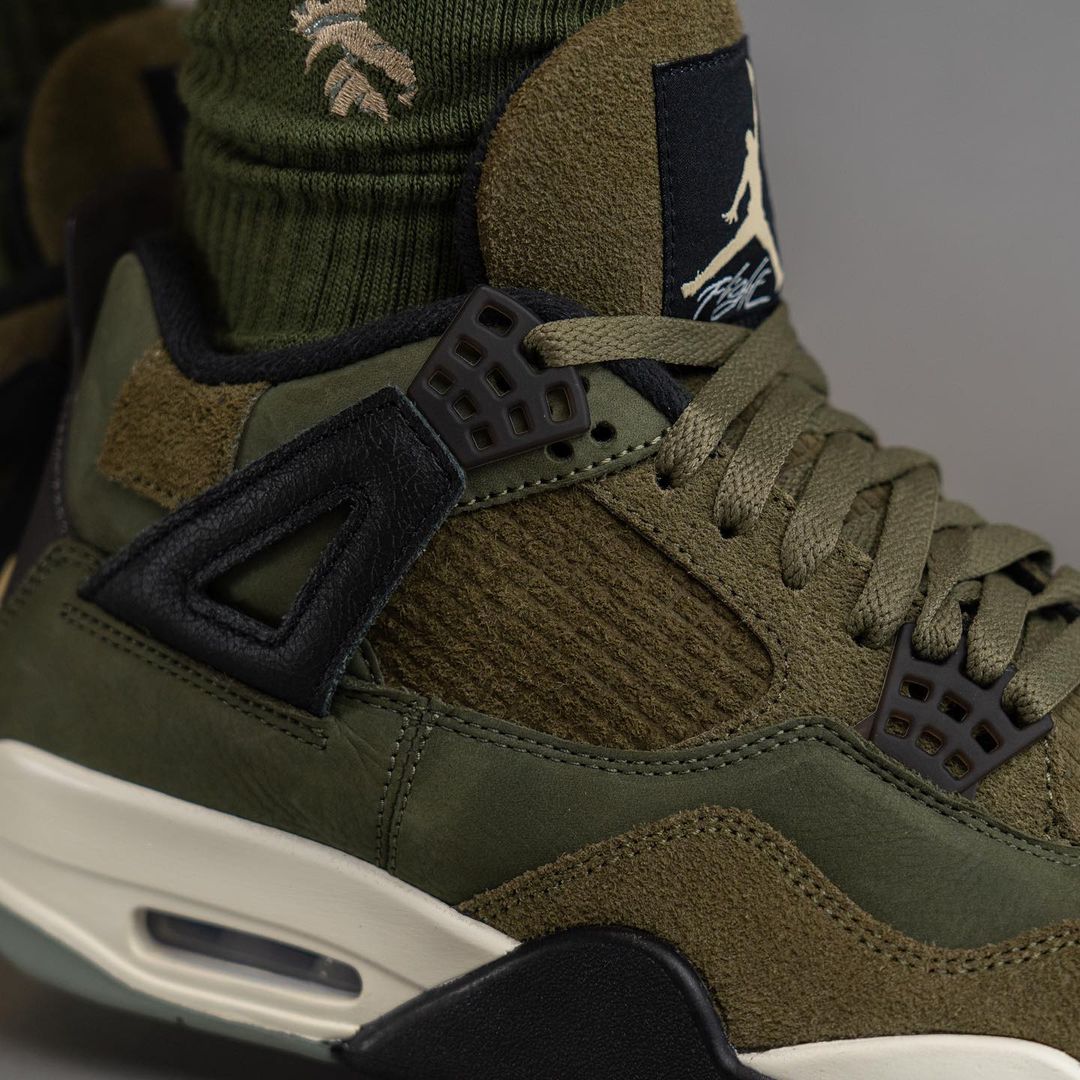 【国内 11/22、12/2 発売】ナイキ エア ジョーダン 4 レトロ SE クラフト “オリーブキャンバス” (NIKE AIR JORDAN 4 RETRO SE CRAFT “Olive Canvas”) [FB9927-200]