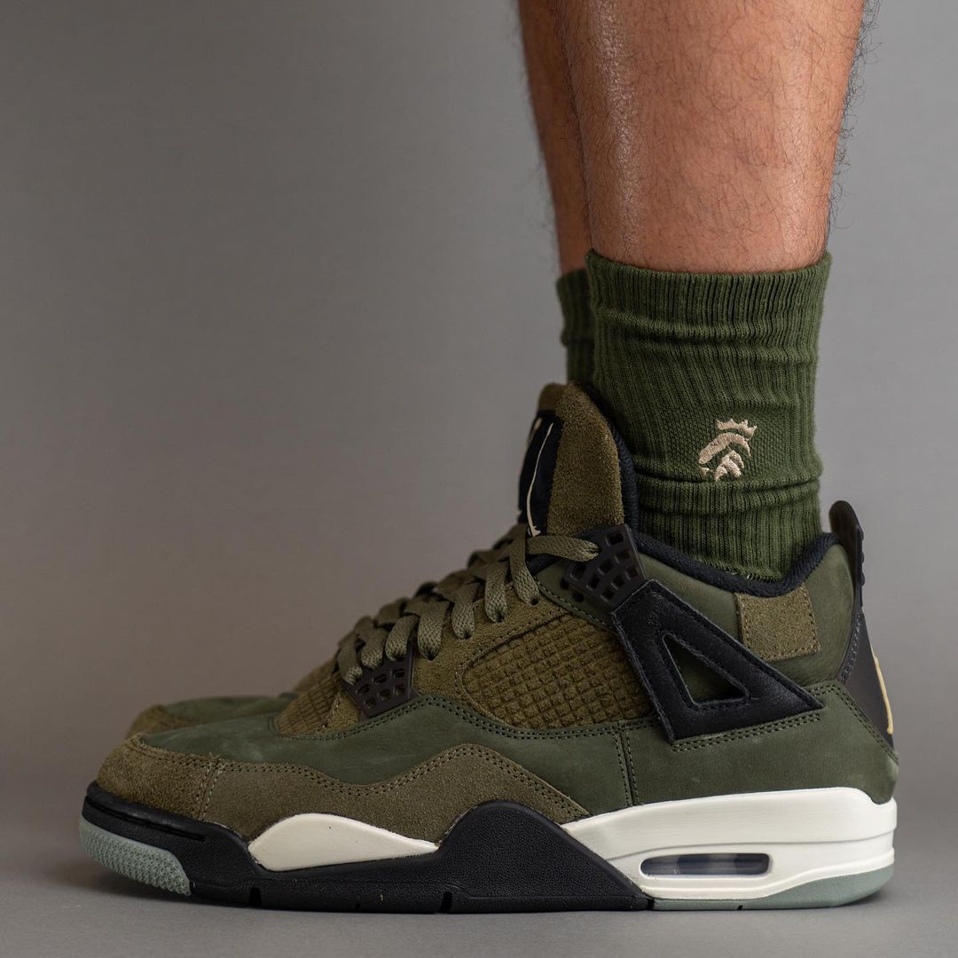 【国内 11/22、12/2 発売】ナイキ エア ジョーダン 4 レトロ SE クラフト “オリーブキャンバス” (NIKE AIR JORDAN 4 RETRO SE CRAFT “Olive Canvas”) [FB9927-200]