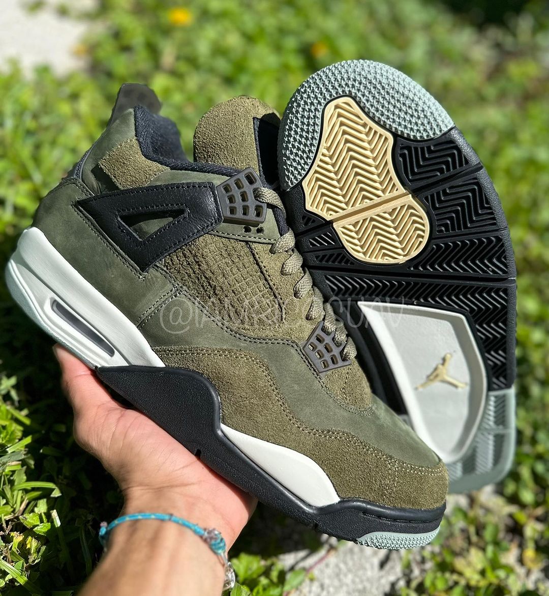 【国内 11/22、12/2 発売】ナイキ エア ジョーダン 4 レトロ SE クラフト “オリーブキャンバス” (NIKE AIR JORDAN 4 RETRO SE CRAFT “Olive Canvas”) [FB9927-200]