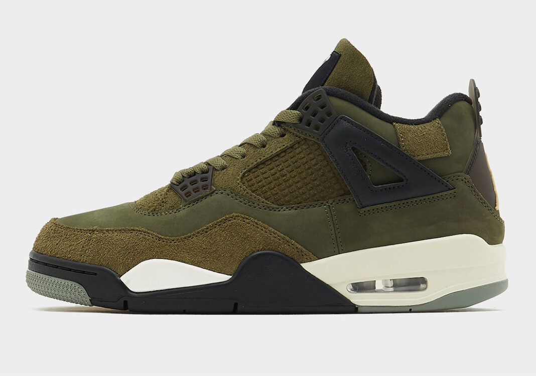 【国内 11/22、12/2 発売】ナイキ エア ジョーダン 4 レトロ SE クラフト “オリーブキャンバス” (NIKE AIR JORDAN 4 RETRO SE CRAFT “Olive Canvas”) [FB9927-200]