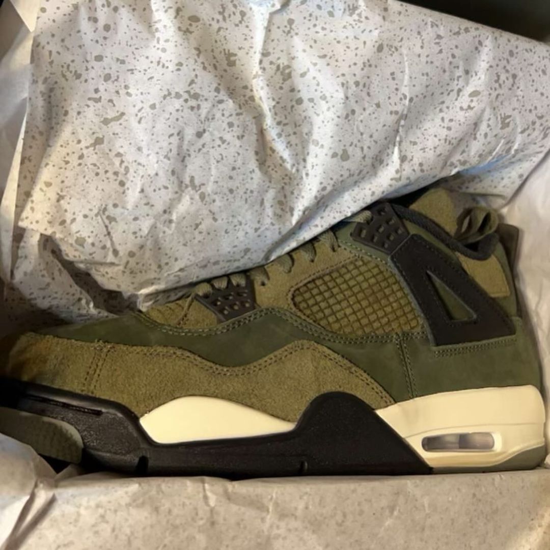 【国内 11/22、12/2 発売】ナイキ エア ジョーダン 4 レトロ SE クラフト “オリーブキャンバス” (NIKE AIR JORDAN 4 RETRO SE CRAFT “Olive Canvas”) [FB9927-200]