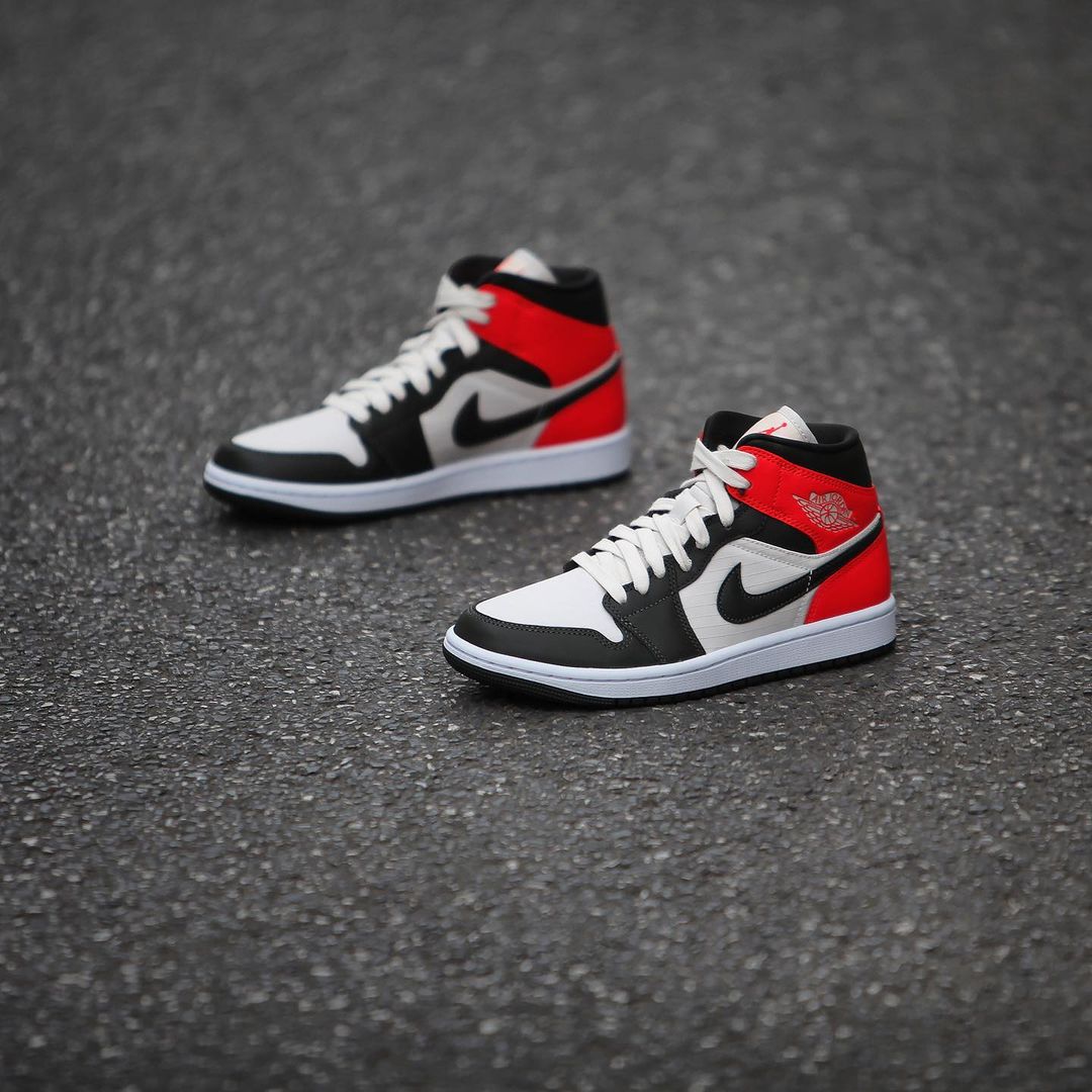 2022年 発売予定！ナイキ エア ジョーダン 1 ミッド “ホワイト/ブラック/レッド” (NIKE AIR JORDAN 1 MID “White/Black/Red”)