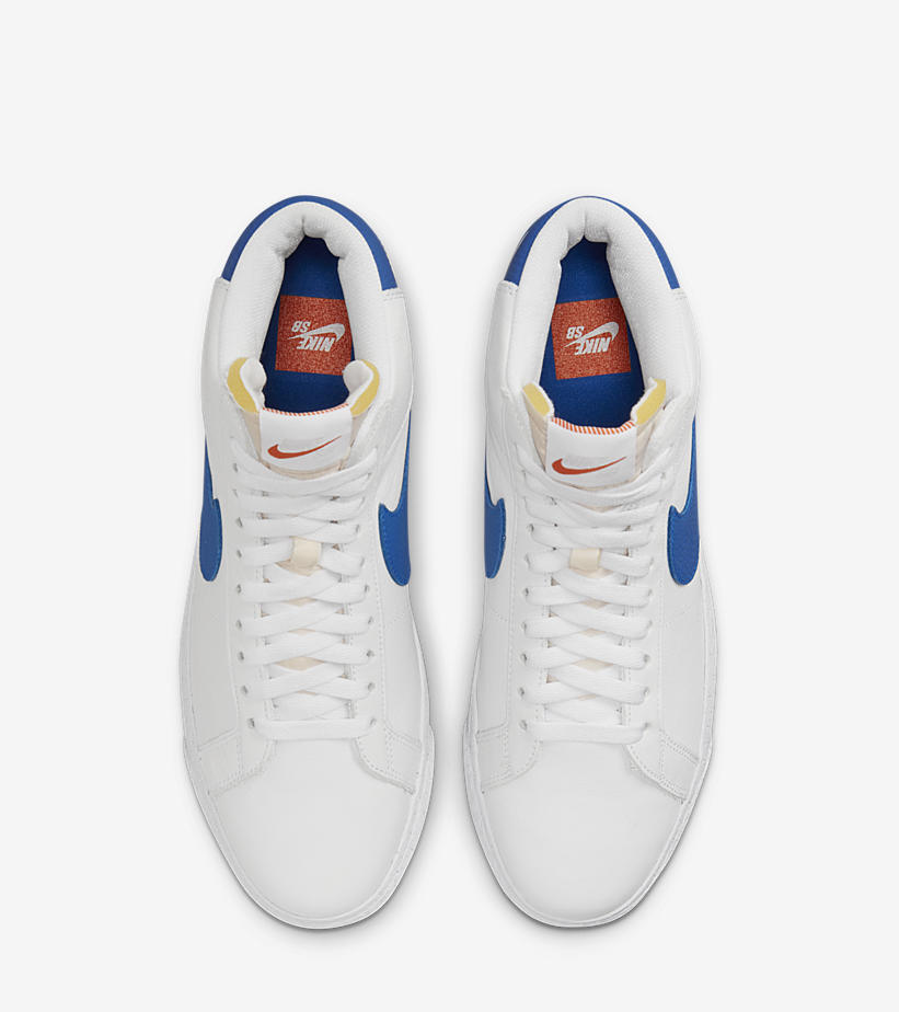 【国内 2/19 発売】ナイキ SB ズーム ブレーザー ミッド ISO “オレンジレーベル/ホワイト/ブルー” (NIKE SB ZOOM BLAZER MID ISO “Orange Label/White/Blue”) [DH6970-100]