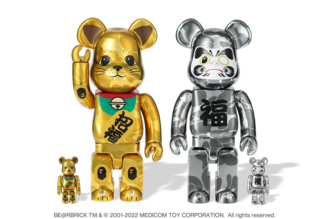 【初売り】1/1 発売！BE@RBRICK × A BATHING APE 「招き猫 & 達磨」 (ベアブリック ア ベイシング エイプ)