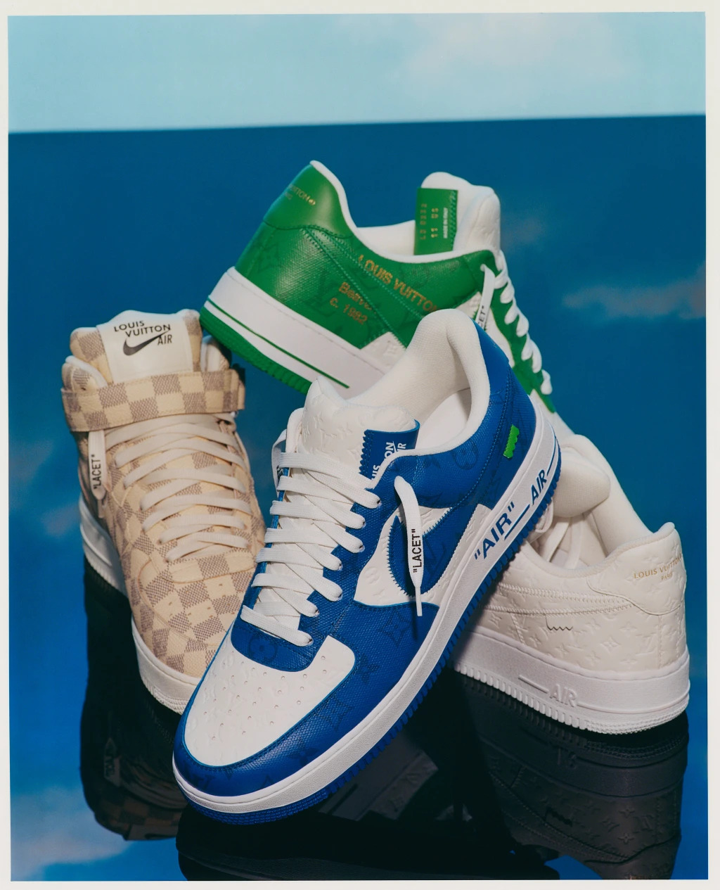 Louis Vuitton Nike Air Force 1 Low By Virgil Abloh White Blue – YankeeKicks  Online