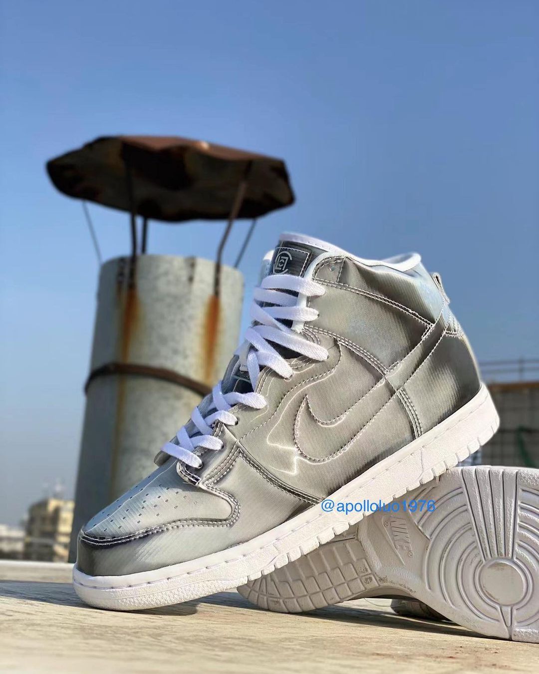 CLOT  Nike Dunk High Silver