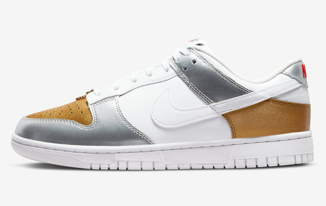 【国内 2/10 発売予定】ナイキ ウィメンズ ダンク ロー “ホワイト/ゴールド/シルバー” (NIKE WMNS DUNK LOW “White/Gold/Silver”) [DH4403-700]